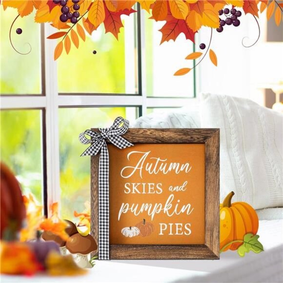 Fall Decorations for Home Thanksgiving Table Decor Autumn Skies and Pumpkin - Picture 4 of 8